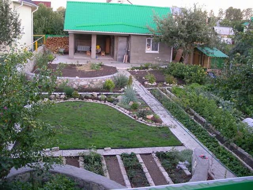 Giardino curato in un piccolo giardino