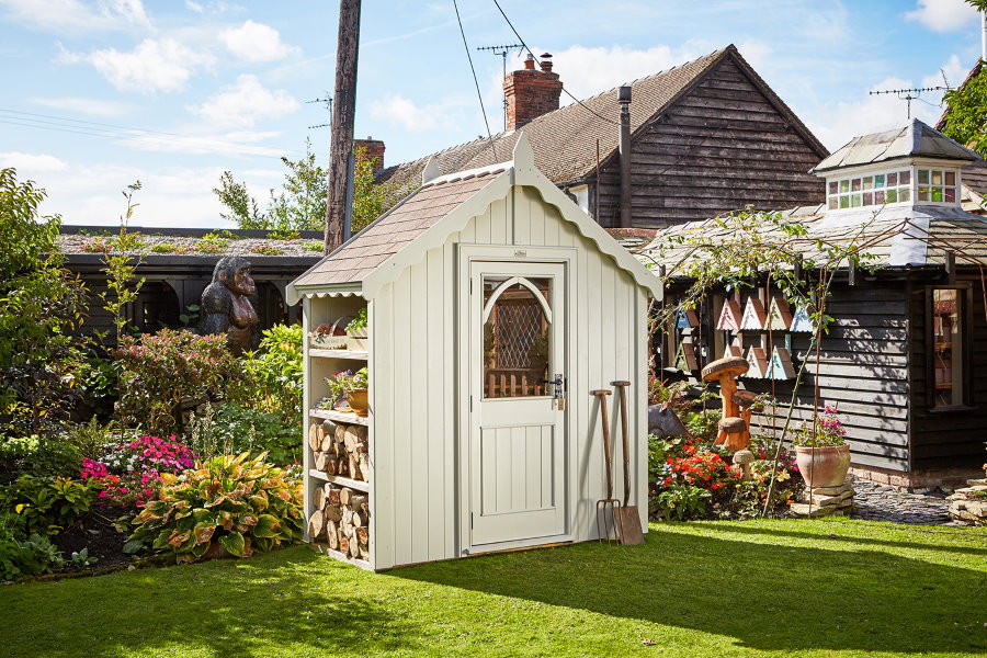A small shed for storing garden tools