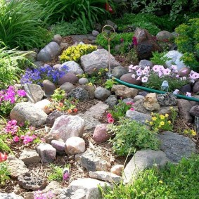 flowerbeds with stones do-it-yourself design photo
