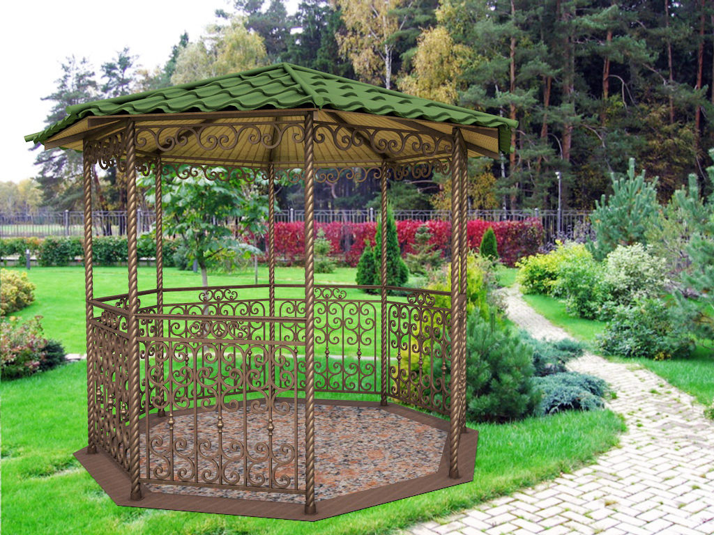 kovácsoltvas kerti pavilon fotó design