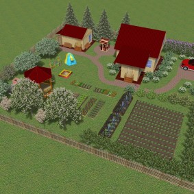 Variant av utformingen av sommerhytteplassen