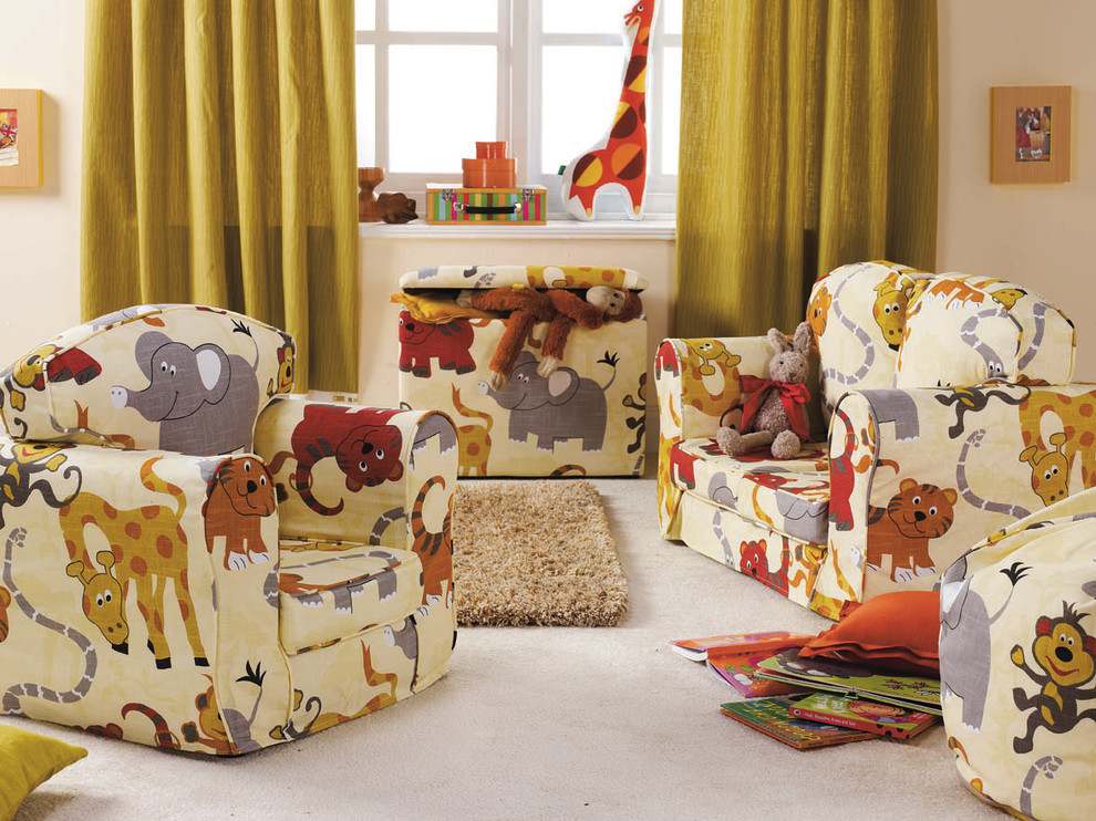 Baby seats with colorful drawings of animals