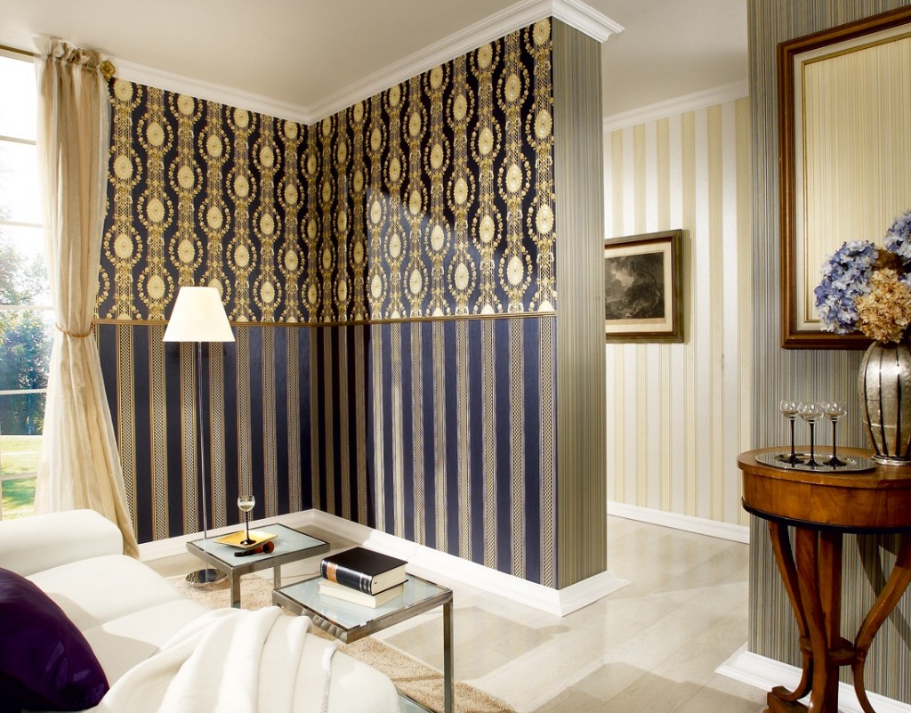 Stylish wallpaper in a modern style room