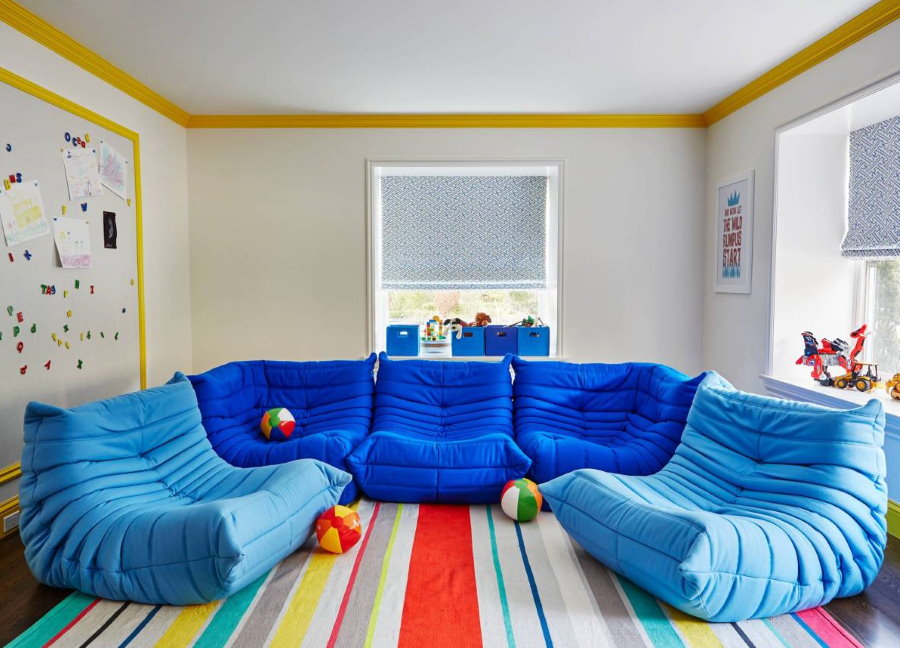 Frameless chairs in the children's playroom
