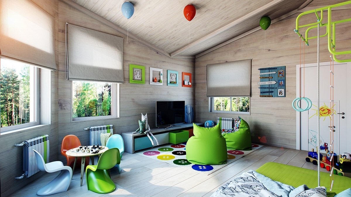 modernaus vaikų kambario dizaino nuotrauka