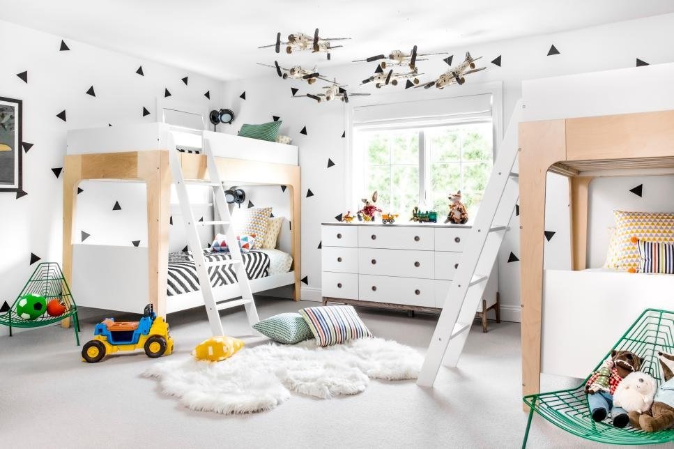 interior moderno de la habitación de los niños