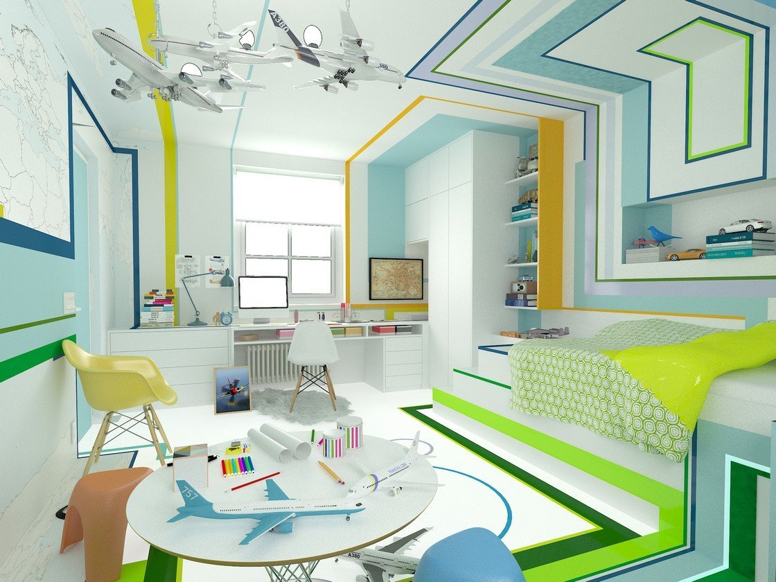 modernaus dizaino vaikų kambario nuotraukų idėjos