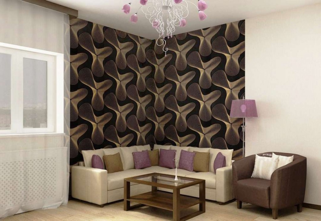 Corner combination of wallpaper in the hall