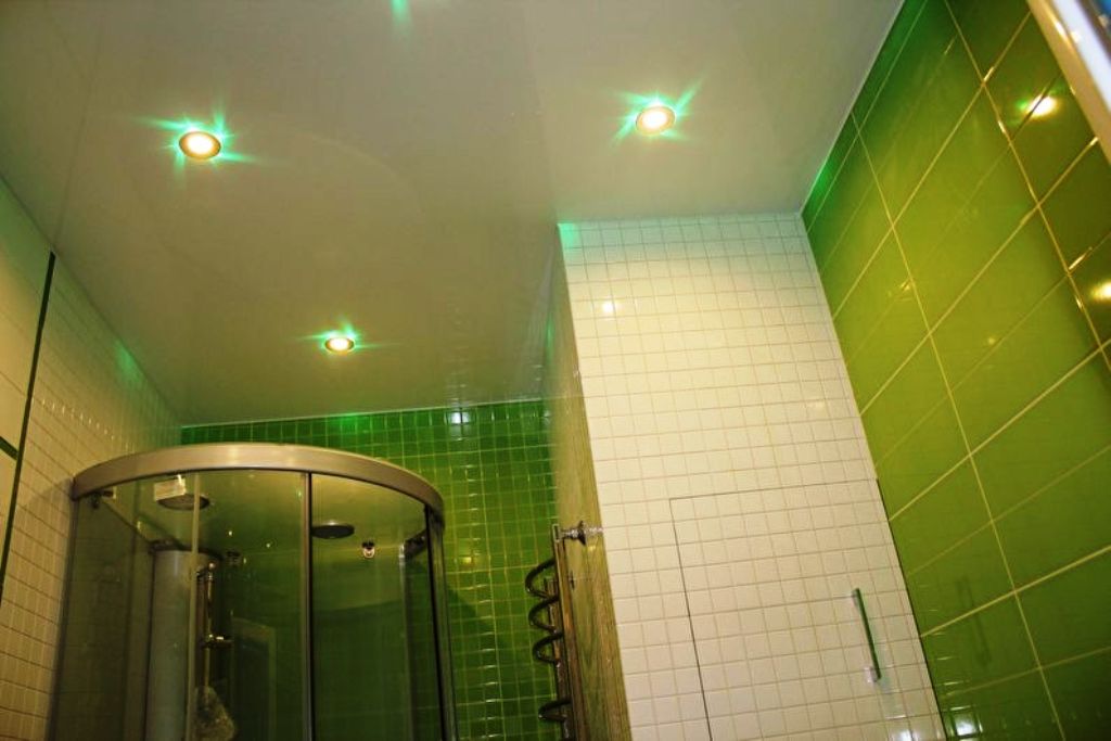 bathroom in Khrushchev stretch ceiling