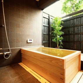 פנים צילום אמבטיה בסגנון יפני