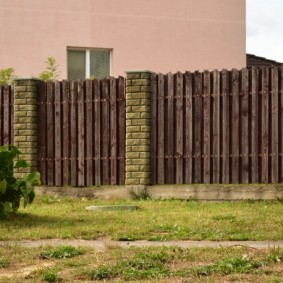 wooden slab fence