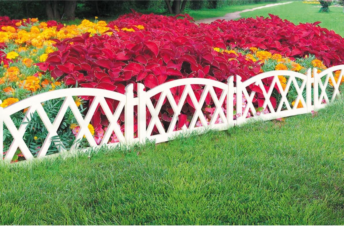 dekorativt hegn til blomsterbed