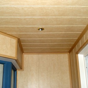 PVC spotlights on the ceiling