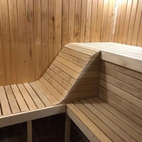 Comfortable small steam room benches