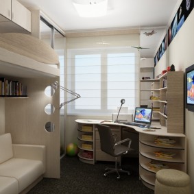 phòng 16 mét vuông trong một ý tưởng thiết kế căn hộ studio