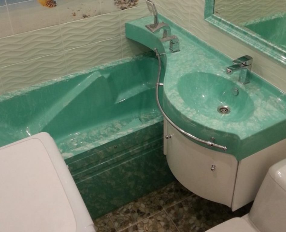 green washbasin