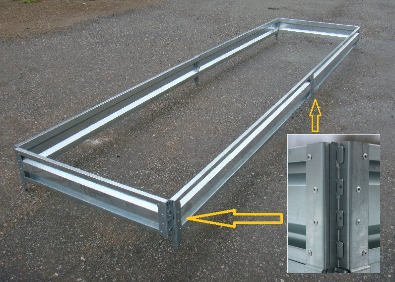 French galvanized bed flange mounting system