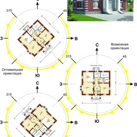 Orientación de viviendas dentro de una casa de un piso.