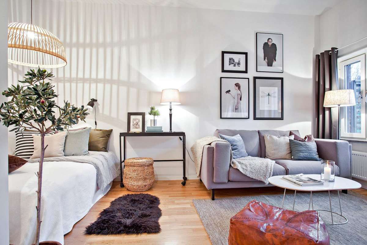dormitor living stil în stil scandinav
