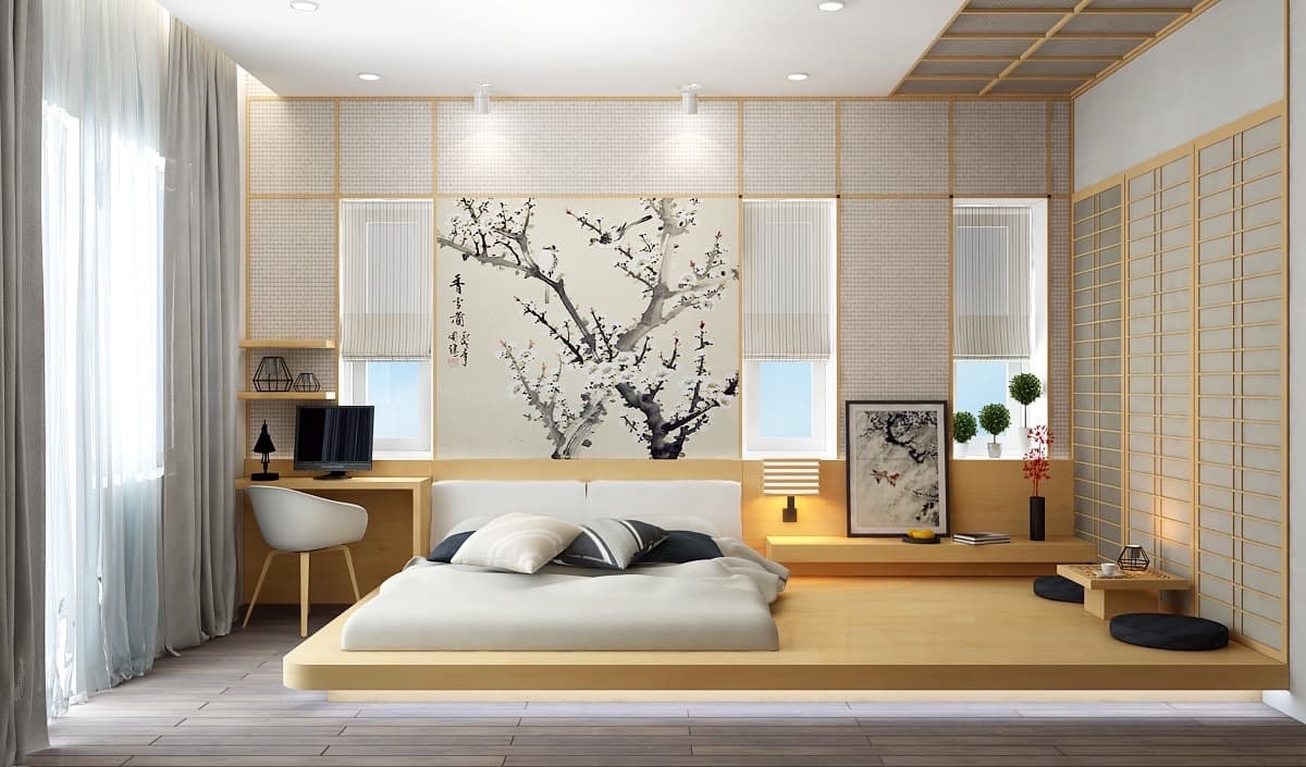 غرفة نوم على الطريقة اليابانية